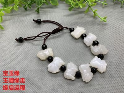 宝玉缘 和田玉 25.1g 白玉手串 老料细润老熟