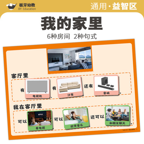 幼儿园小中班益智区我的家里物品分类语言区域材料早教益智玩教具