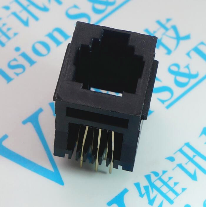 RJ11 µç»°²å×ù 180¶È 95001 6P6 Á¢Ê½ Ë®¾§Í· ºÚÉ« ĸ×ù 52-6P6C