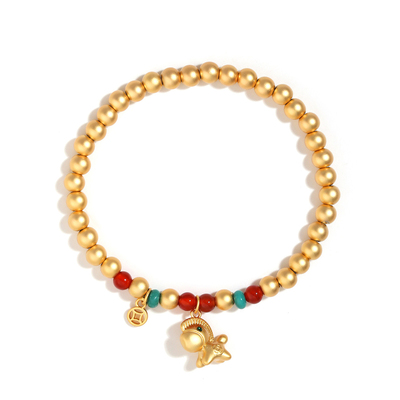 【好运马不停蹄】本命年手链马上有钱2026马年新中式沙金串珠手串