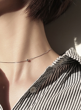 百搭银色项链轻奢小众2025新款爆款颈链锁骨链choker颈带脖子项圈