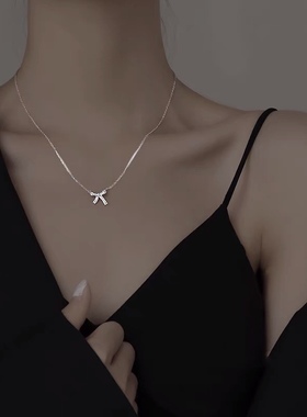 925纯银蝴蝶结ins锁骨链