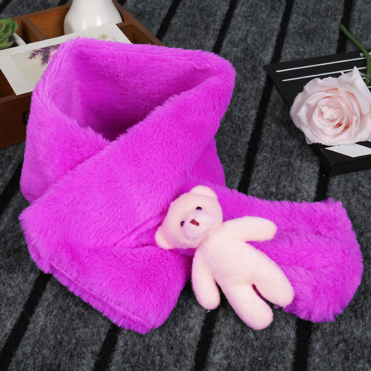 유행 어린이 스카프 가을 겨울 두꺼워지고 벨벳 어린이 플러시 스카프 소년과 소녀    벨벳 스카프