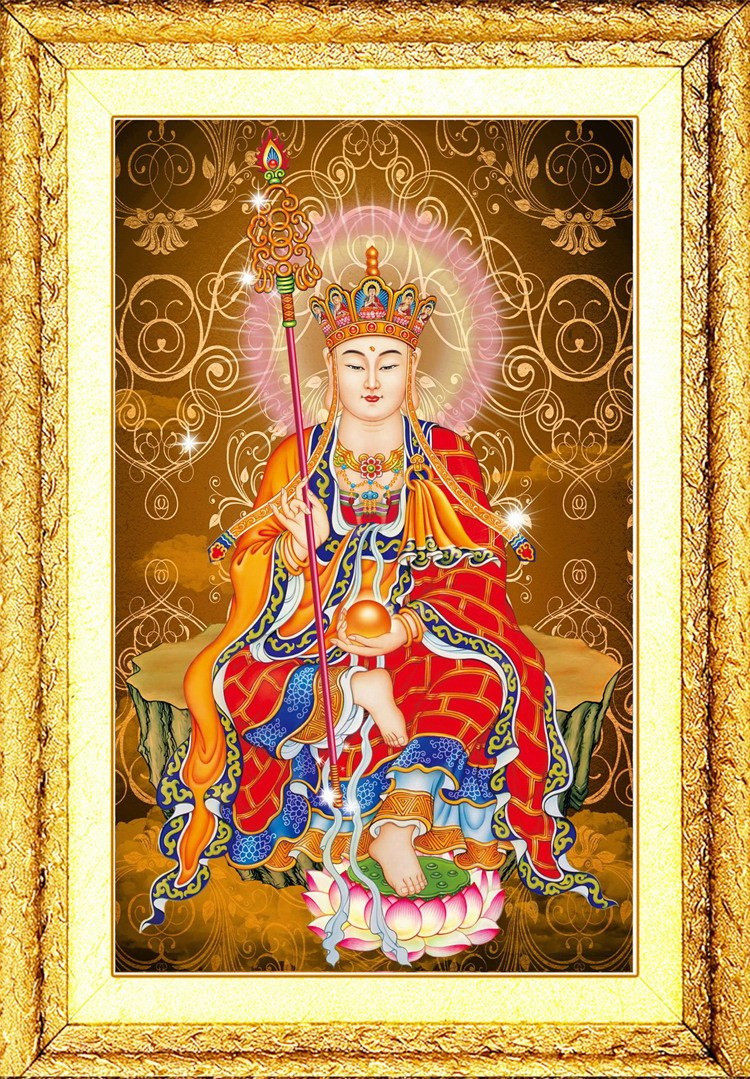 精品新款南无大愿地藏王菩萨十字绣钻石画贴钻画送贴钻小工具