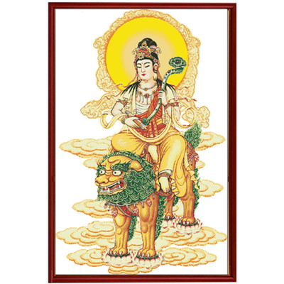 新款文殊菩萨线绣刺绣十字绣套件