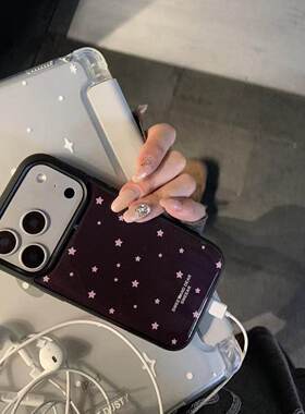ins元素巧克力星星配色黑边磁吸适用苹果iPhone17promax手机保护壳1612pro小米1415Pro华为mate60p70三星S23