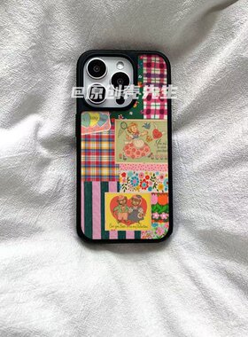 ins风春日游记压克力黑边磁吸适用于苹果iPhone16promax1312pro小米1415Pro华为mate60p70三星S23防摔手机保