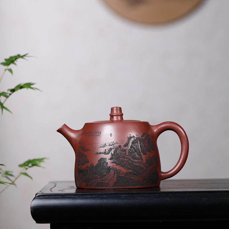宜兴原矿秒干龙血砂大品汉铎壶