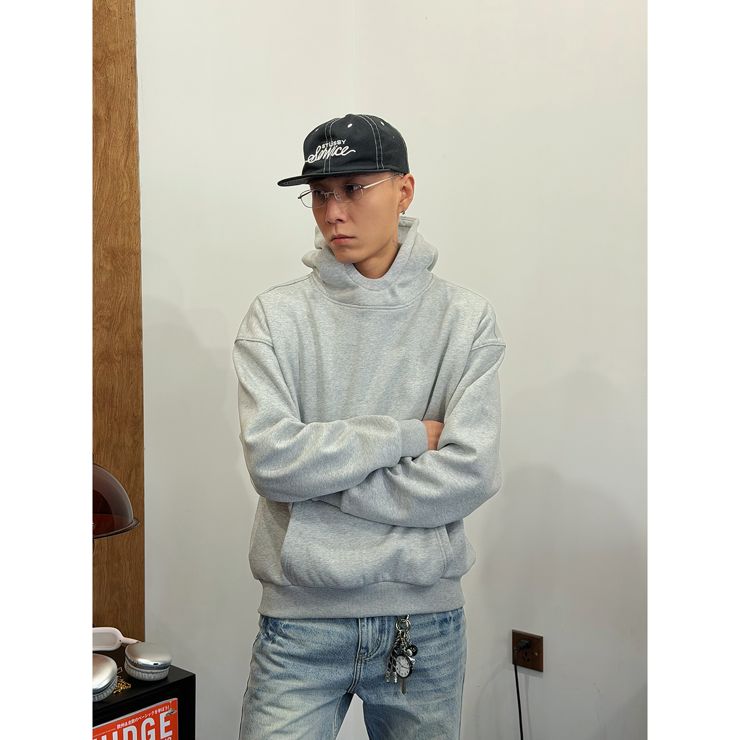 蚕丝羊毛重磅580g连帽卫衣