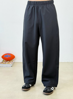 BurnBro运动户外防泼水宽松直筒卫裤男女秋冬加绒加厚休闲长裤子