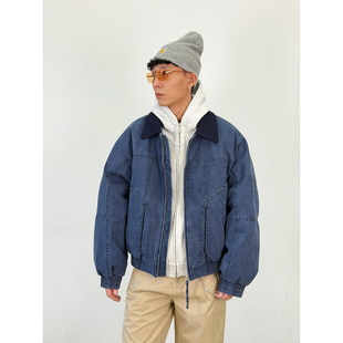 BurnBro巴恩风复古vintage羽绒服男美式 夹克外套 水洗帆布加厚工装