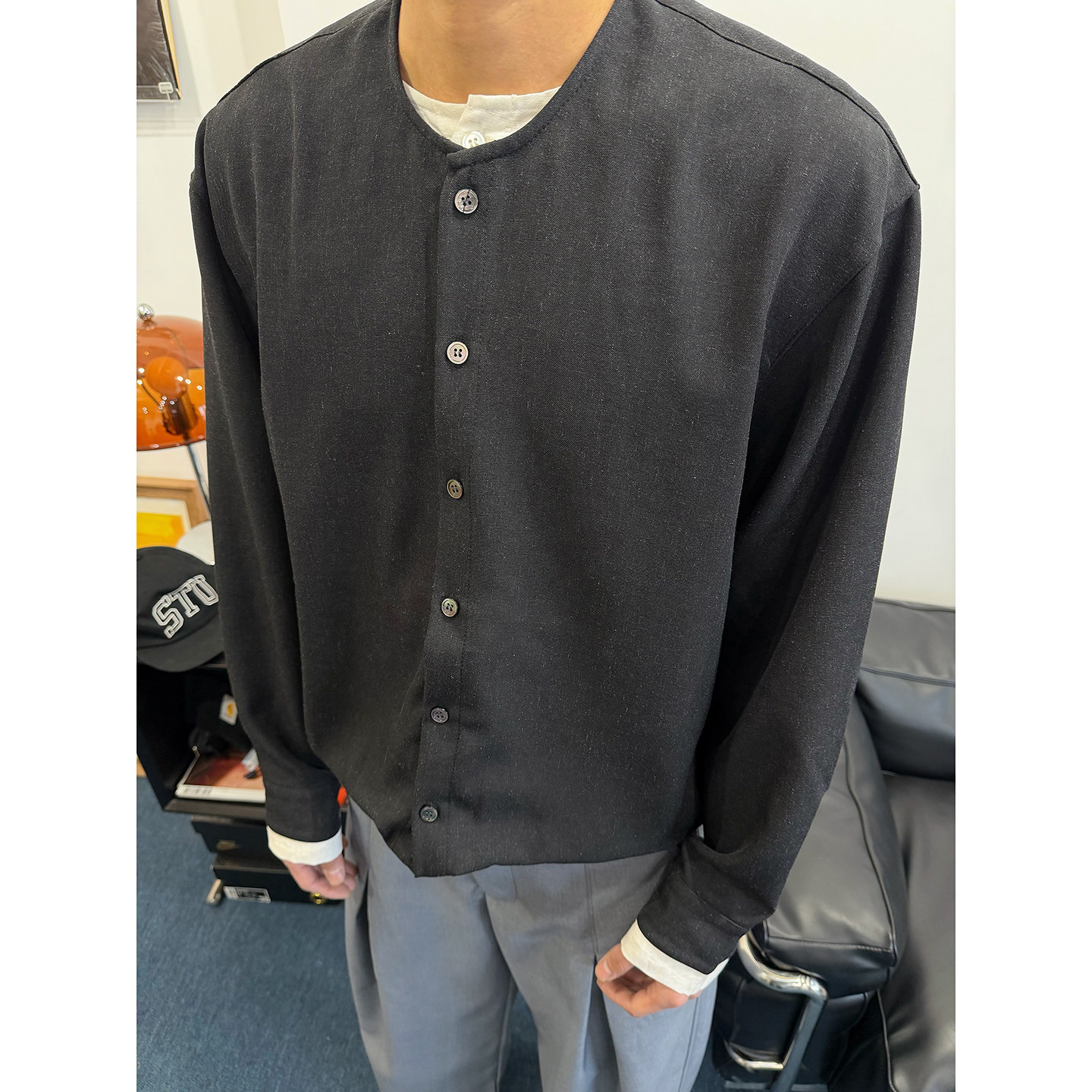 BurnBro老钱风假两件亨利领基础长袖打底衫男女休闲内搭tee高智感,男装,T恤,淘宝优惠券,粉丝福利购,淘宝优惠卷