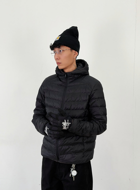 BurnBro轻薄连帽排骨羽绒服90白鸭绒保暖休闲通勤情侣外套可收纳