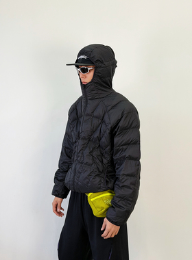 BurnBro可收纳轻薄保暖90白鸭绒连帽羽绒服男女冬户外面包服外套