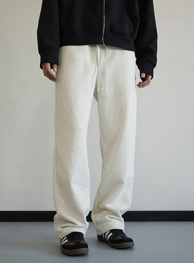 BurnBro美式秋冬385G加厚加绒运动卫裤男女休闲宽松百搭直筒长裤