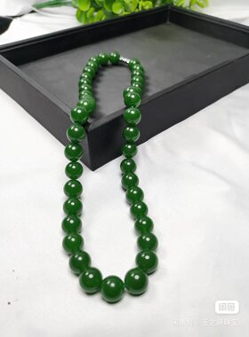 碧玉项链菠菜绿女款10mm玉石项链链子