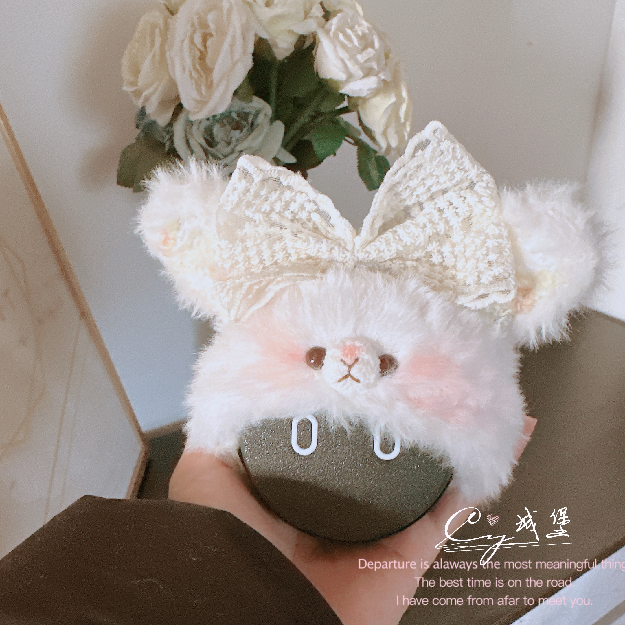 原创手工适用蔚来nomi糯米头套帽子汽车摆件可爱毛绒车饰女礼品