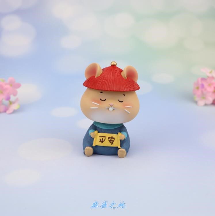 创意国风老鼠哈尼鼠汽车摆件复古宫廷风摇头车内装饰用品车载可爱