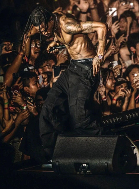 Travis Scott巴黎同款可拆卸二合一cargo水洗工装裤休闲长裤