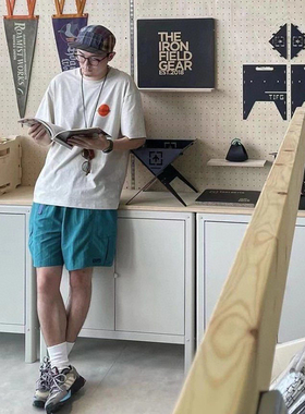 VicxxClothing出品巴塔家夏季纯色宽松透气休闲梭织短裤五分裤男