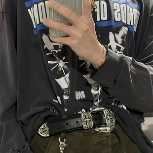 VicxxClothing出品ERD.忧郁富二代复古麦当娜印花做旧水洗长袖T恤