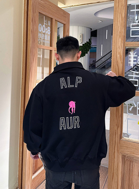 VicxxClothing出品粉红小马慈善限定半拉链重工刺绣秋冬加绒卫衣