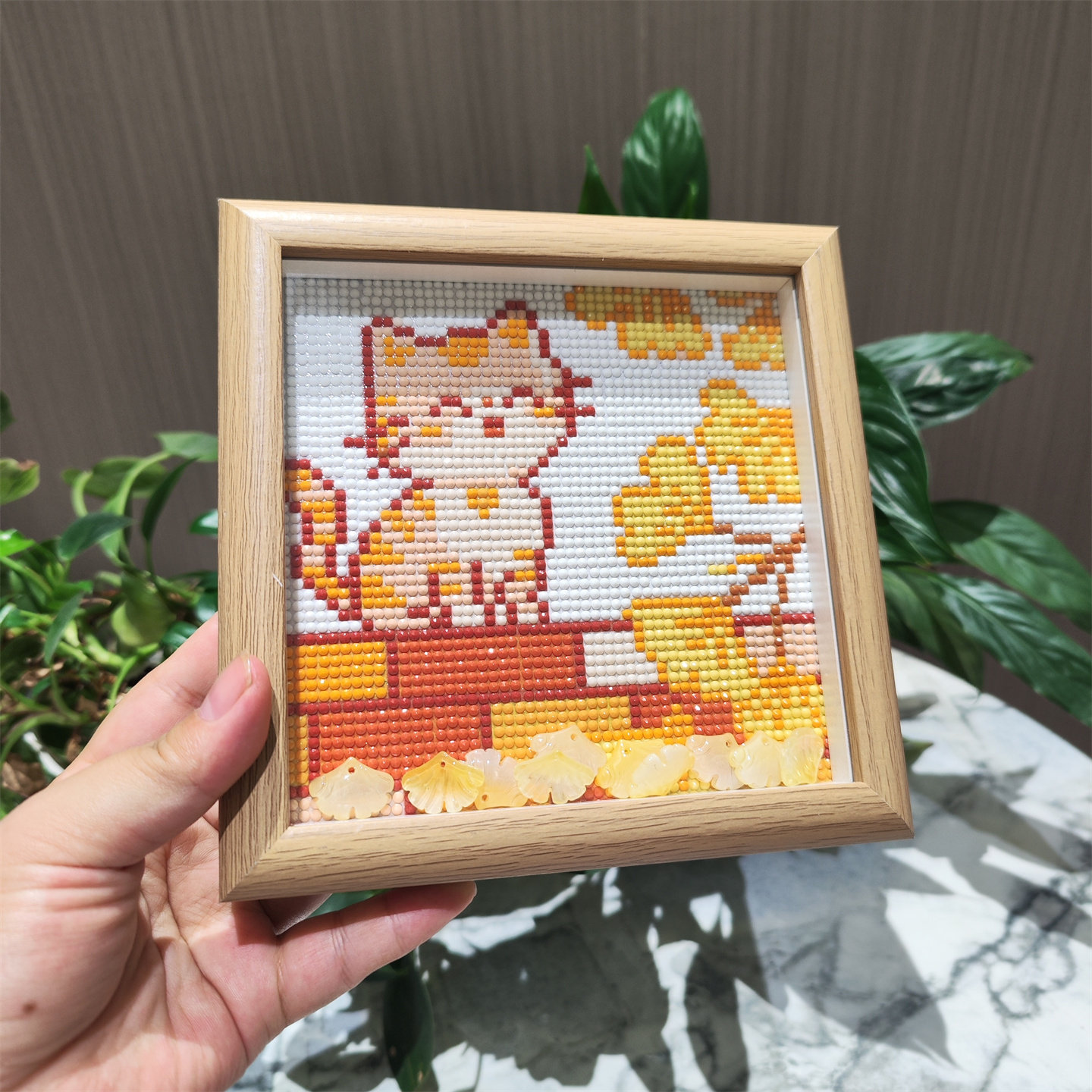 银杏猫咪2026新款可爱小猫钻石画送画框手工钻石绣摆台高颜值礼物