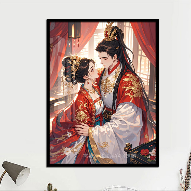 古风人物古装美女钻石画自己贴