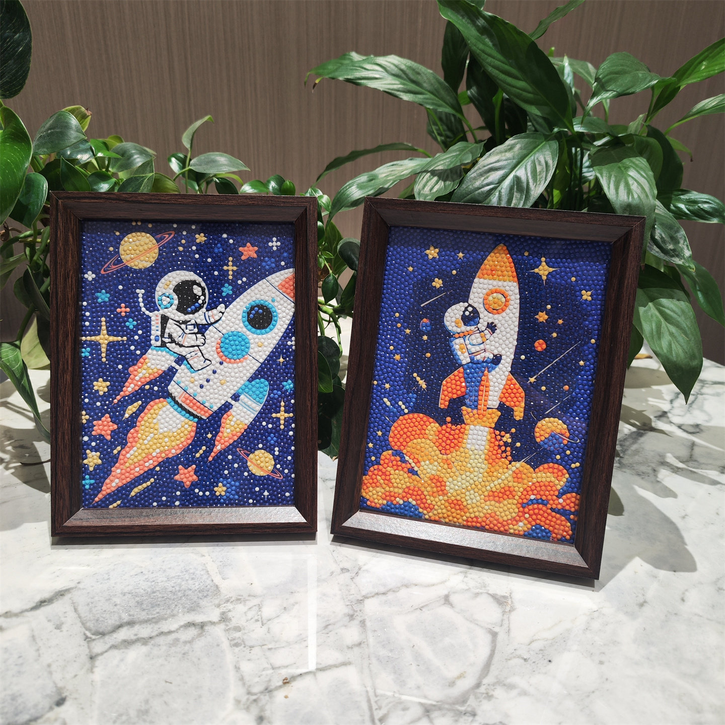 宇航员火箭太空人diy钻石画【送画框】2026学生手工diy贴钻点钻画
