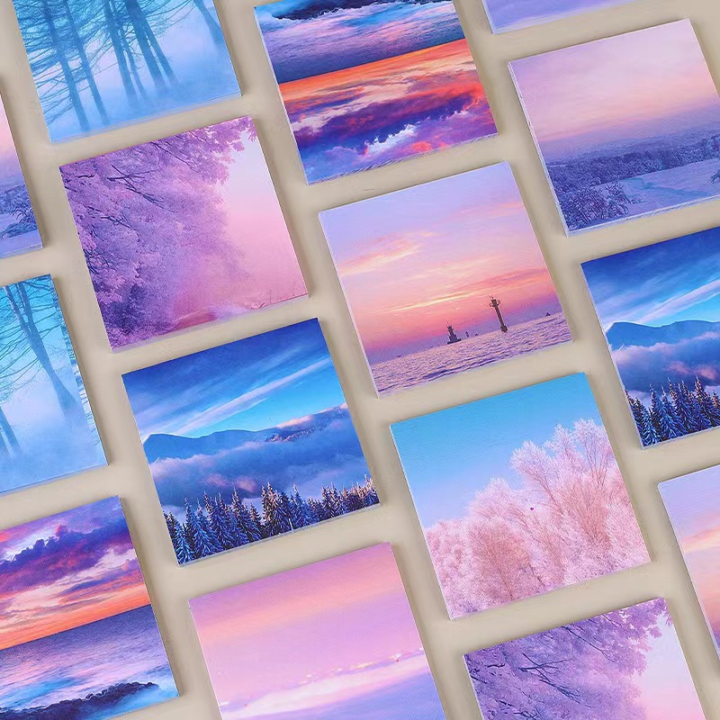 新款风景贴ins风系列便利贴少女心学生随身记事本50张N次贴留言条