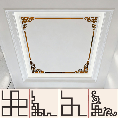 吊顶天花板顶角花自装背景墙边框条自粘墙贴亚克力3d立体镜面墙贴