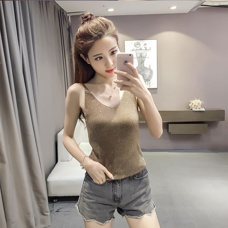Ïļ¾ÐÔ¸ÐvÁì°Ù´î±ùË¿ÕëÖ¯±³ÐÄÁÁË¿´òµ×ÉÀÐÞÉíСµõ´øÍâ´©ÉÏÒÂÅ®×°