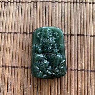 天然泰山碧玉财神黑虎玄坛赵公明元帅吊坠武财神挂件产地源头厂家