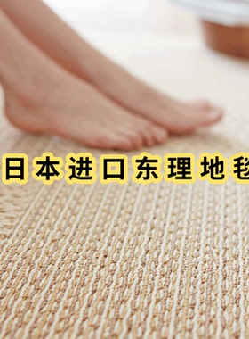 日本东理地毯TOLI客厅日式环保方块地垫剑麻质感可拆洗防滑地毯垫