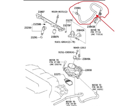 适用于丰田RAV4 荣放汽油管 喷油嘴连接管 喷油器胶管供油汽油管