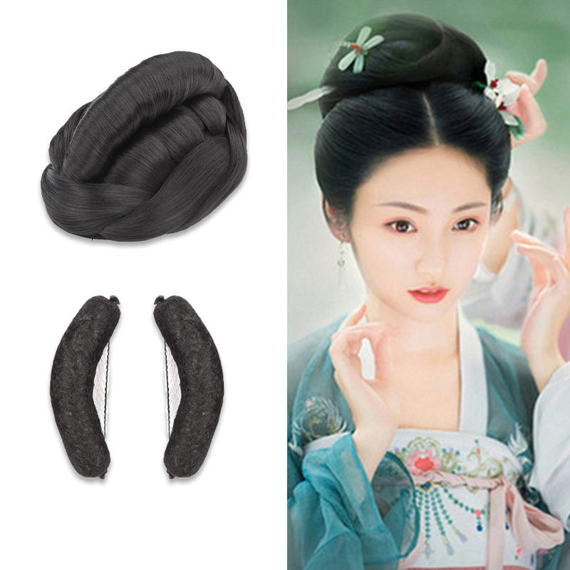 清仓处理汉服古装假发垫发包仙女百搭新款牛角包古风造型发包演出