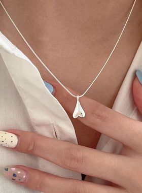 月光女神 s925纯银韩国满心项链女小众设计高级短款锁骨简约新款
