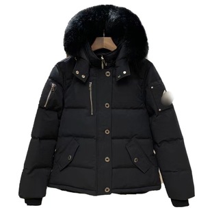 加拿大冬季剪刀鹅绒羽绒服男女短款情侣款毛领加拿大加厚外套