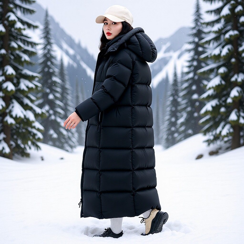 新款超厚加长款抗寒-3046095%白鸭绒羽绒服鹅绒保暖三防