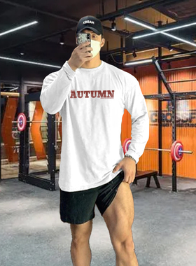 MCPW 休闲长袖t恤男宽松圆领打底衫健身运动秋季美式上衣250903F