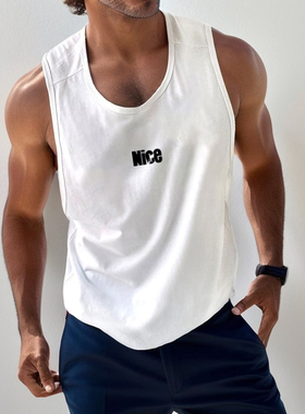 MCPW 简约背心男上衣夏季运动休闲无袖t恤打底衫美式健身240109B