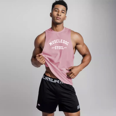 MCPW 弧形下摆圆领训练运动背心男健身无袖速干T恤夏季250505A