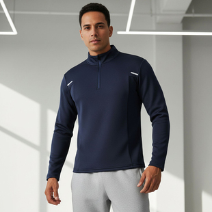 MCPW T恤男卫衣投篮服训练户外跑步上衣 春秋半拉链健身运动长袖