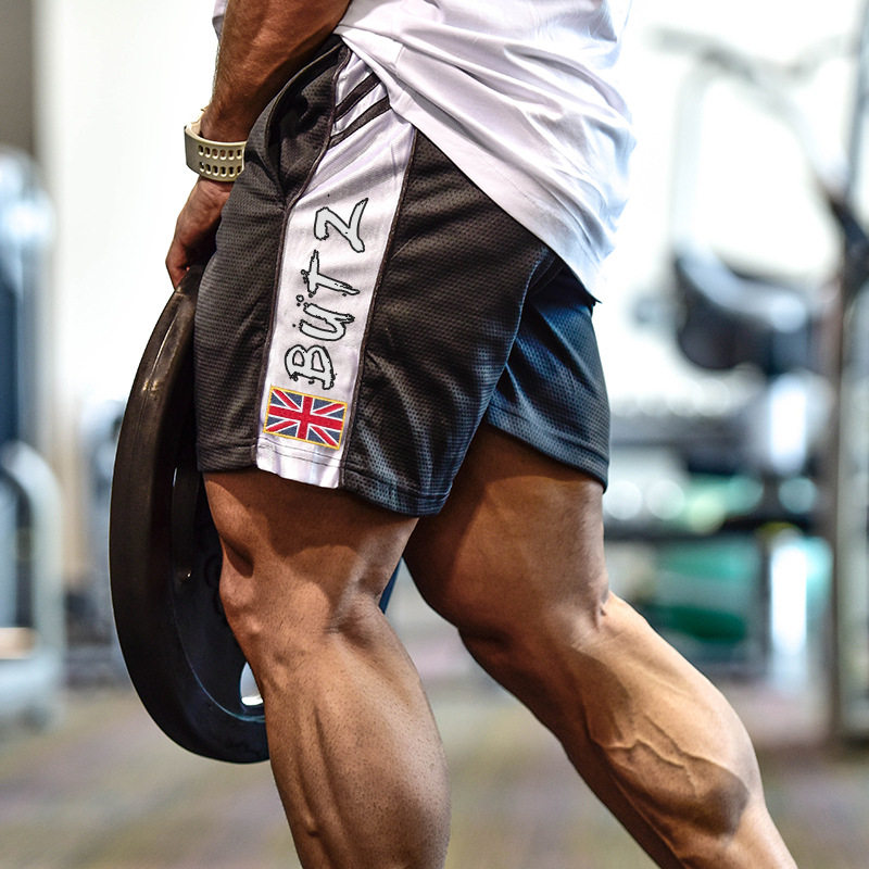 muscle Quick drying Europe and America Mosaic motion shorts Brother Easy Mesh ventilation train run Bodybuilding Five point pantsin the Sportswear/Casual Clothing , Fitness Apparel , Fitness pants  category - from Buy2taobao.com to provide professional Taobao agent buy service