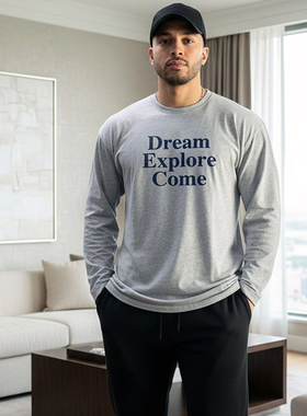 MCPW 运动休闲宽松长袖t恤秋季圆领打底衫健身高街上衣男250629B