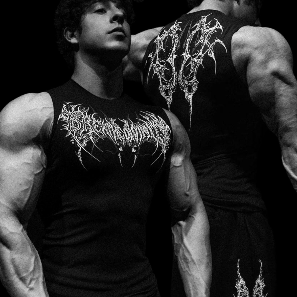 MCPW 男运动健身背心印花圆领无袖紧身t恤速干透气肌肉上衣坎肩