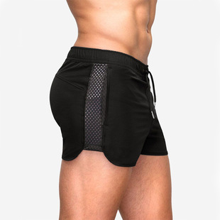 肌肉夏季 子 男兄弟透气马拉松训练跑步运动三分裤 网眼速干健身短裤