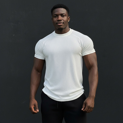 MCPW 肌肉T恤男健身运动夏季圆领吸汗透气插肩袖跑步训练短袖上衣