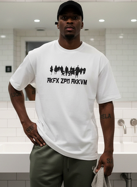 MCPW 美式短袖宽松运动休闲圆领t恤男印花百搭高街上衣夏260122A