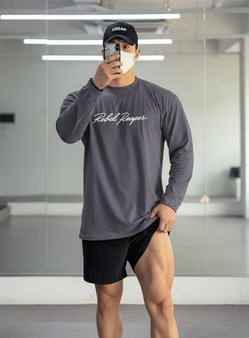 MCPW 秋季宽松长袖T恤男吸汗ins美式打底衫潮牌健身衣服231224D